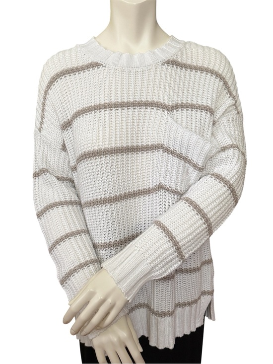 American Eagle Outfitters Sweaters - American Eagle Outfitters Off White Sweater with Taupe Stripes ~ M